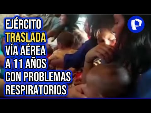 Junín: Ejército traslada a hospital a niños con problemas respiratorios