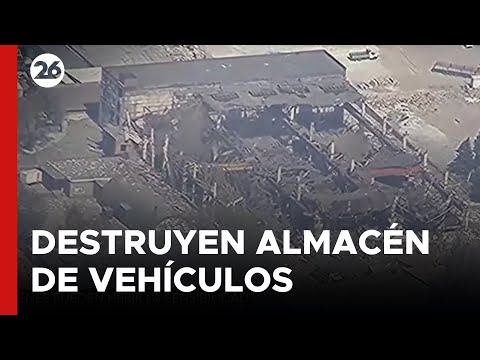 UCRANIA | Almacén de vehículos aéreos devastado por un ataque