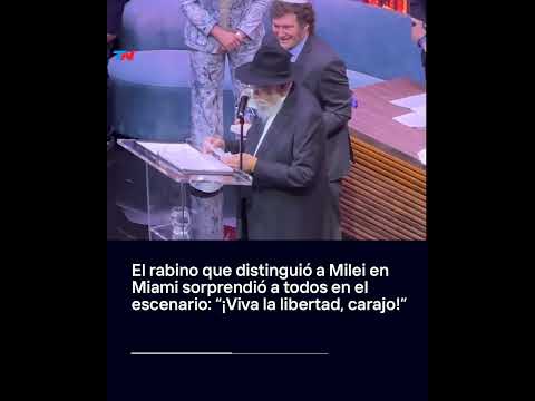 El rabino que distinguió a Milei en Miami sorprendió a todos en el escenario: ¡Viva la libertad!
