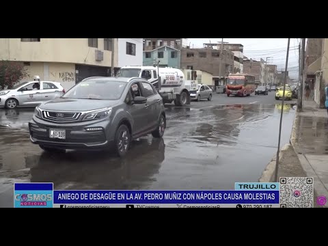 Trujillo: aniego de desagüe en la Av. Pedro Muñiz con Nápoles causa molestias