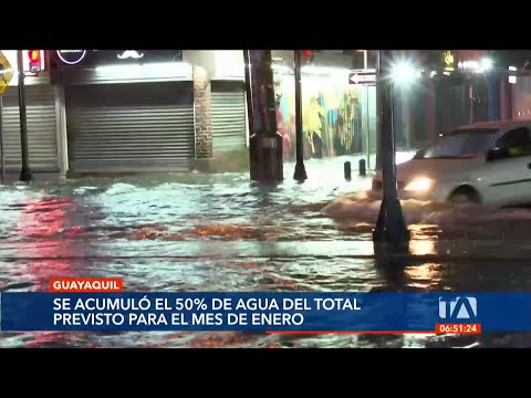 Inamhi informa que las lluvias en Guayaquil acumularon el 50% de agua total previsto para enero