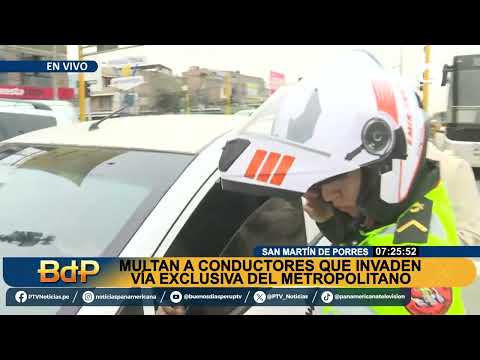 SMP: intervienen y multan a conductores que invaden vía exclusiva del Metropolitano