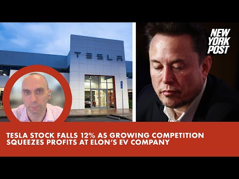 Tesla stock falls 12% as growing competition squeezes profits at Elon Musk’s EV maker