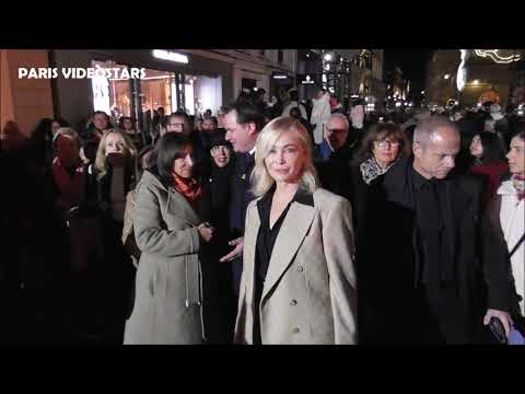 Emmanuelle Béart & Anne Hidalgo @ Inauguration Illuminations de Noël Saint Honoré - 26 novembre 2024