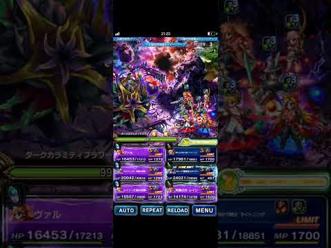 【FFBE】　ダークカラミティフラワー戦　火パ　とりあえず攻略です。　一応装備紹介　キャラや装備まだ詰められと思います。