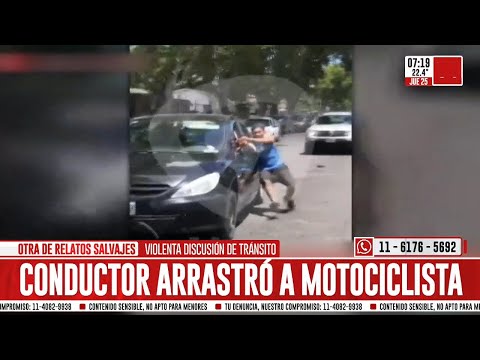 Tremendo video: arrastró a motociclista por el asfalto tras una discusión de tránsito