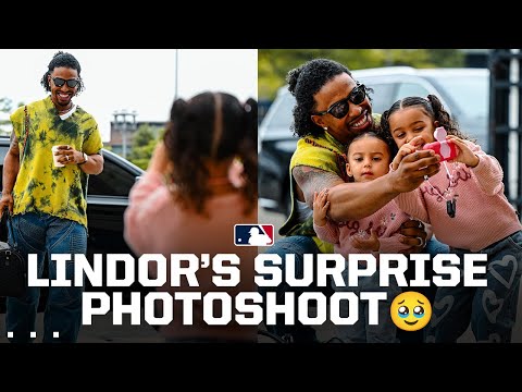 Francisco Lindors daughter SURPRISES him to photograph his gameday arrival! ❤️
