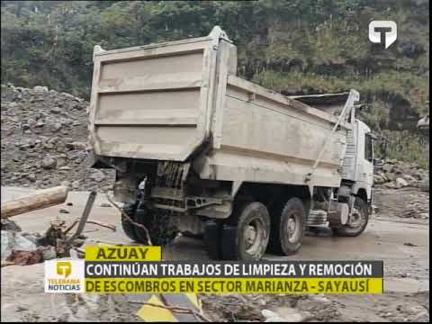Continúan trabajos de limpieza y remoción de escombros en sector Marianza - Sayausí