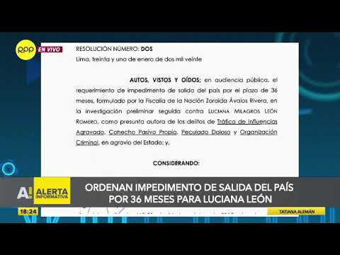 Luciana León: Dictan 36 meses de impedimento de salida del país en su contra