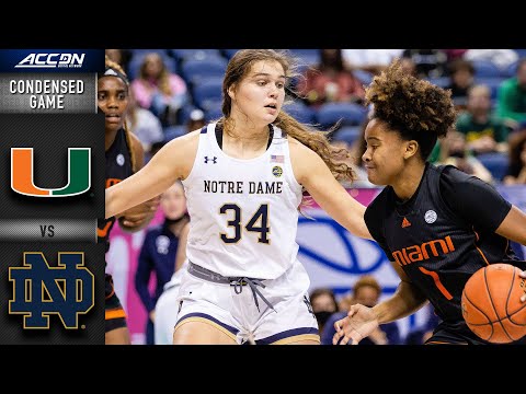 Acc Football Basketball 🏀 Miami vs. Notre Dame Condensed Game | ACC Women’s Basketball (2021-22)