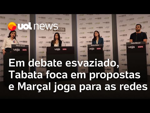 Tabata Amaral foca em propostas e Pablo Marçal joga para as redes em debate esvaziado em SP