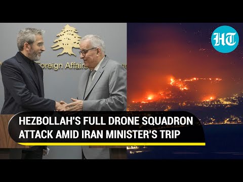 Hezbollah's First Full Drone Squadron Attack On Israel On Day Of Iran Minister's Lebanon Trip | Gaza