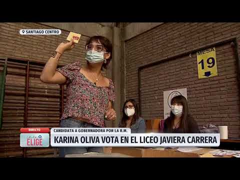 Primarias 2020: Candidata a gobernadora Karina Oliva emitió su voto en Santiago Centro | Chile Elige