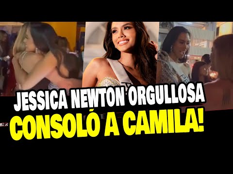 JESSICA NEWTON CONSOLÓ A CAMILA ESCRIBENS TRAS NO GANAR LA CORONA DEL MISS UNIVERSO