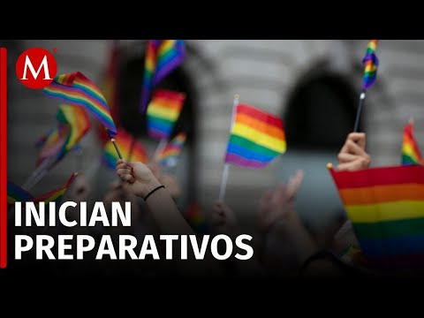 Preparativos para la marcha del Orgullo LGBT en Ciudad de México