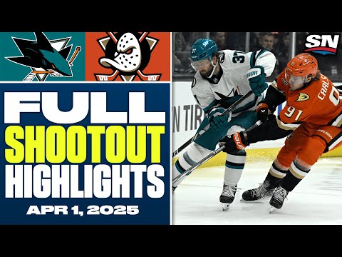 San Jose Sharks at Anaheim Ducks | FULL Shootout Highlights - April 1, 2025