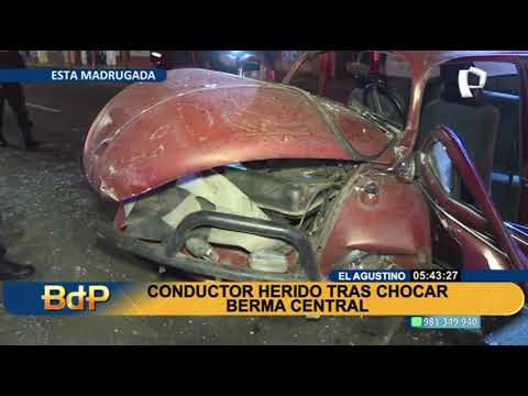 El Agustino: conductor aparentemente ebrio destroza su auto en accidente de tránsito