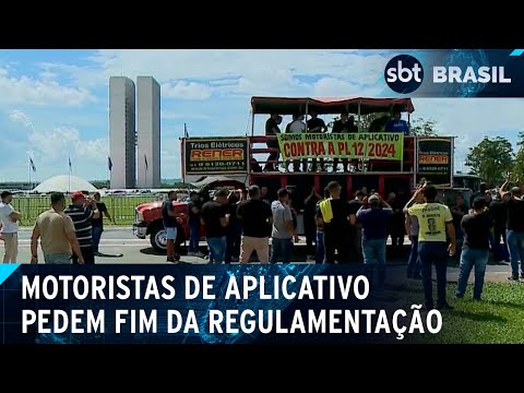 Motoristas de aplicativo pedem fim do projeto de lei que regula a profissão | SBT Brasil (13/03/24)