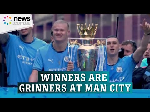 Man City stars celebrate English Premier League title