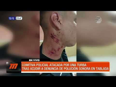 Comitiva policial atacada por una turba en Asunción