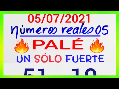 NÚMEROS PARA HOY 05/07/21 DE JULIO PARA TODAS LAS LOTERÍAS....!! Números reales 05 para hoy....!!