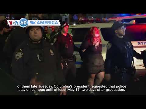 VOA60 America - Police arrest pro-Palestinian protesters at Columbia University in NYC