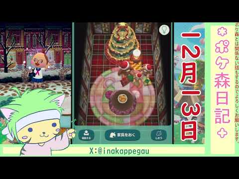 【ポケ森日記】6年12月13日🎄キャンカレイアウト #ポケ森 #どうぶつの森