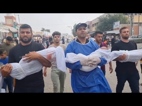 Burials of three children and their father killed in Gaza