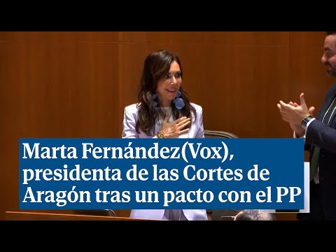 Marta Fernández (Vox), elegida presidenta de las Cortes de Aragón tras un pacto con el PP