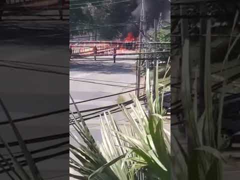 Reports of a vehicle on fire near Kapok Hotel in Maraval.Proceed with caution!