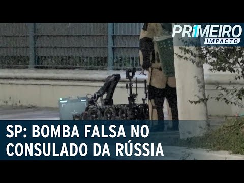 Granada falsa é deixada no portão do consulado da Rússia em SP | Primeiro Impacto (23/05/22)
