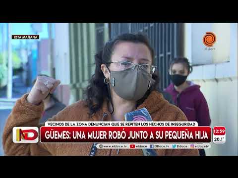 Córdoba: Un video muestra una mujer con su pequeña hija robando autos