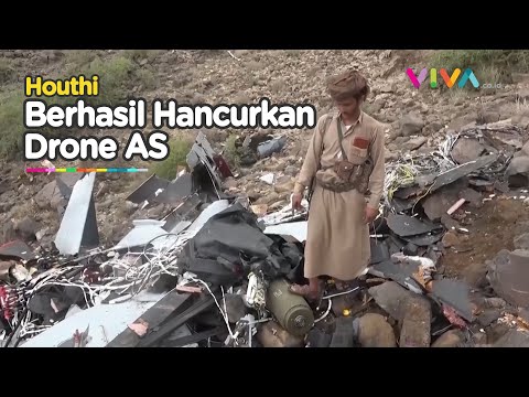 VIRAL! Penampakan Drone Besar Milik AS yang Ditembak Jatuh HOUTHI