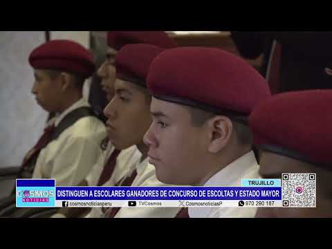 Trujillo: distinguen a escolares ganadores de Concurso de escoltas y estado mayor