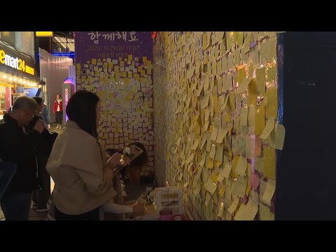 Seoul citizens visit the scene of deadly Halloween crowd crush on the eve of first anniversary