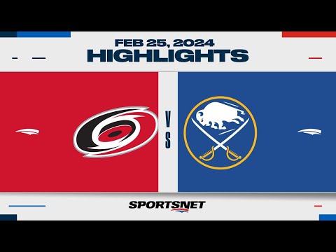 NHL Highlights | Hurricanes vs. Sabres - February 25, 2024