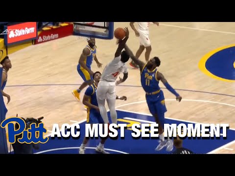 Acc Football Basketball 🏀 Pitt's Jamarius Burton Erases Miami Dunk Attempt | ACC Must See Moment