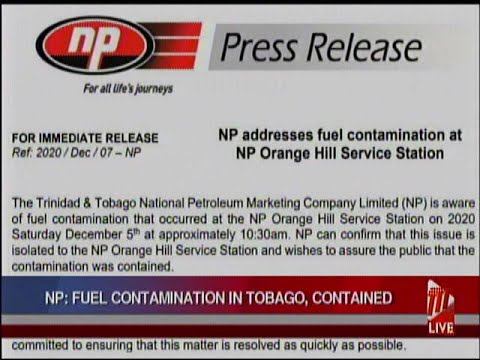 NP: Fuel Contamination In Tobago Contained