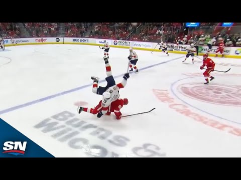 Matthew Tkachuk Goes AIRBORNE After Big Open-Ice Collision With Jake Walman