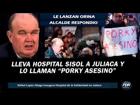 RAFAEL LOPEZ ALIAGA LLEVA EL HOSPITAL DE LA SOLIDARIDAD A JULIACA Y LO LLAMAN PORKY ASESIN0