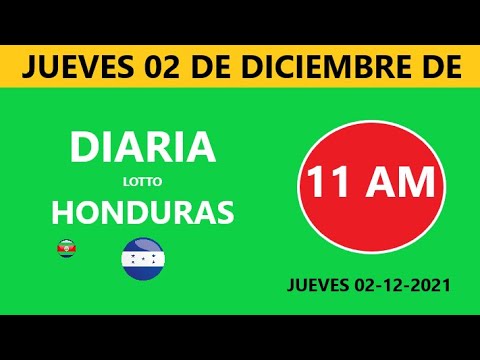 Diaria 11 AM honduras loto costa rica La Nica hoy jueves 02 diciembre de 2021 loto tiempos hoy