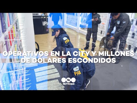 OPERATIVOS en LA CITY y MILLONES DE DÓLARES ESCONDIDOS - Telefe Noticias