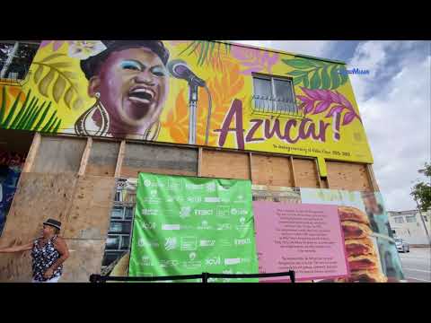 Inauguran mural de Celia Cruz en la Calle 8 de Miami