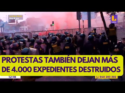 Protestas en Perú dejan 4.000 expedientes judiciales destruidos