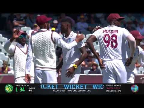 WI vs AUS: Joseph delivery gets Warner out for 21 in Day 1 of 2nd Test! | SportsMax TV