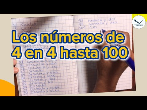 Los números de 4 en 4 hasta 100