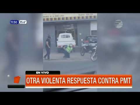 Conductor golpea a agente de la PMT en Asunción