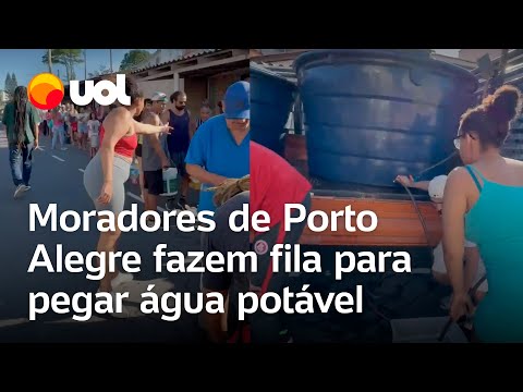 Rio Grande do Sul: Moradores fazem fila para pegar água potável após campanha de Felipe Neto