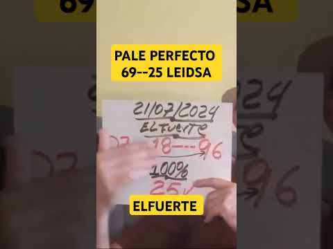 Muchas bendiciones y Felicitaciones para mis suscriptores con el palé perfecto 69--25 lotería Leídsa