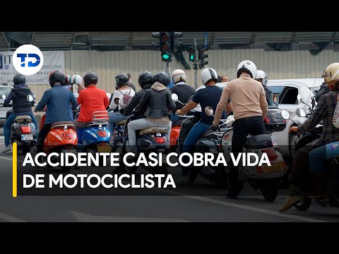 Motociclista sufre aparatoso accidente en Alajuela; no llevaba equipo de protección